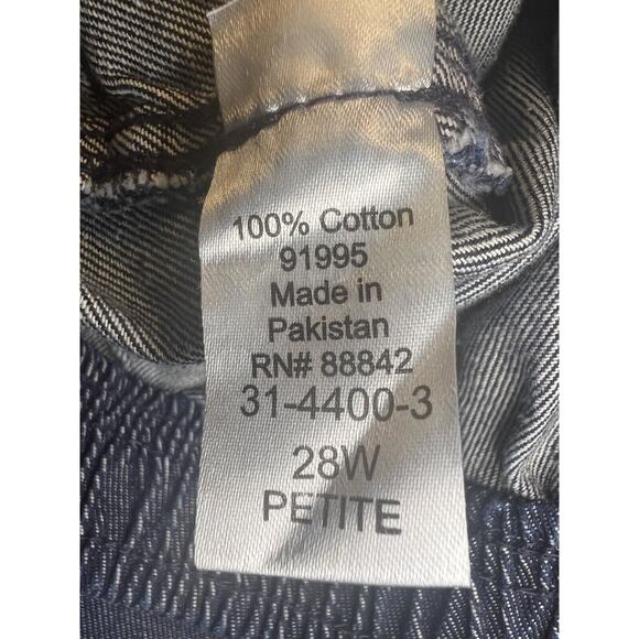 Woman Within Dark Blue Elastic Waist Denim Jeans Size 28W Petite - Picture 6 of 11